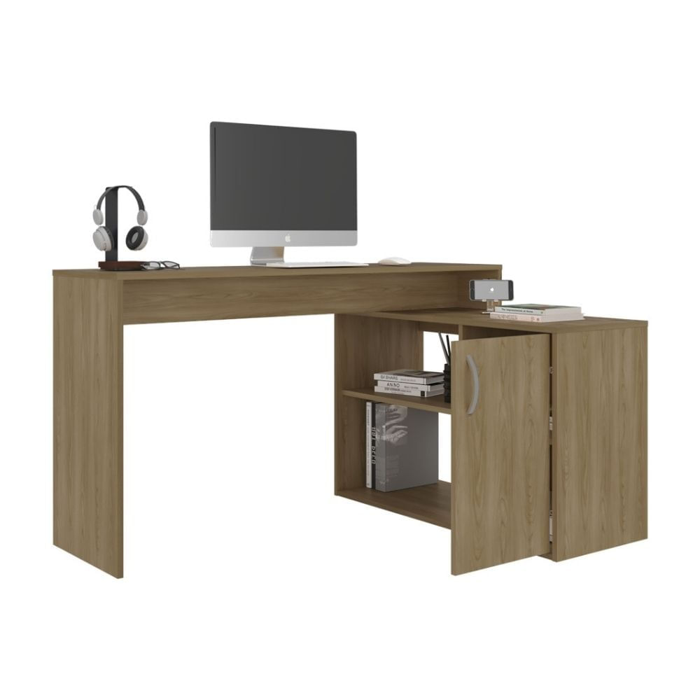 Escritorio en L 1 Puerta Axis Fresno 71x125x90cm Tuhome