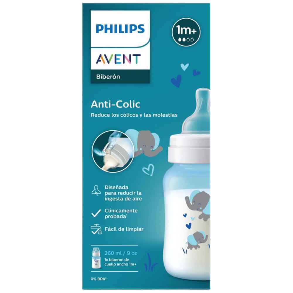 Biberón Anticólicos AVENT 9oz Elefante
