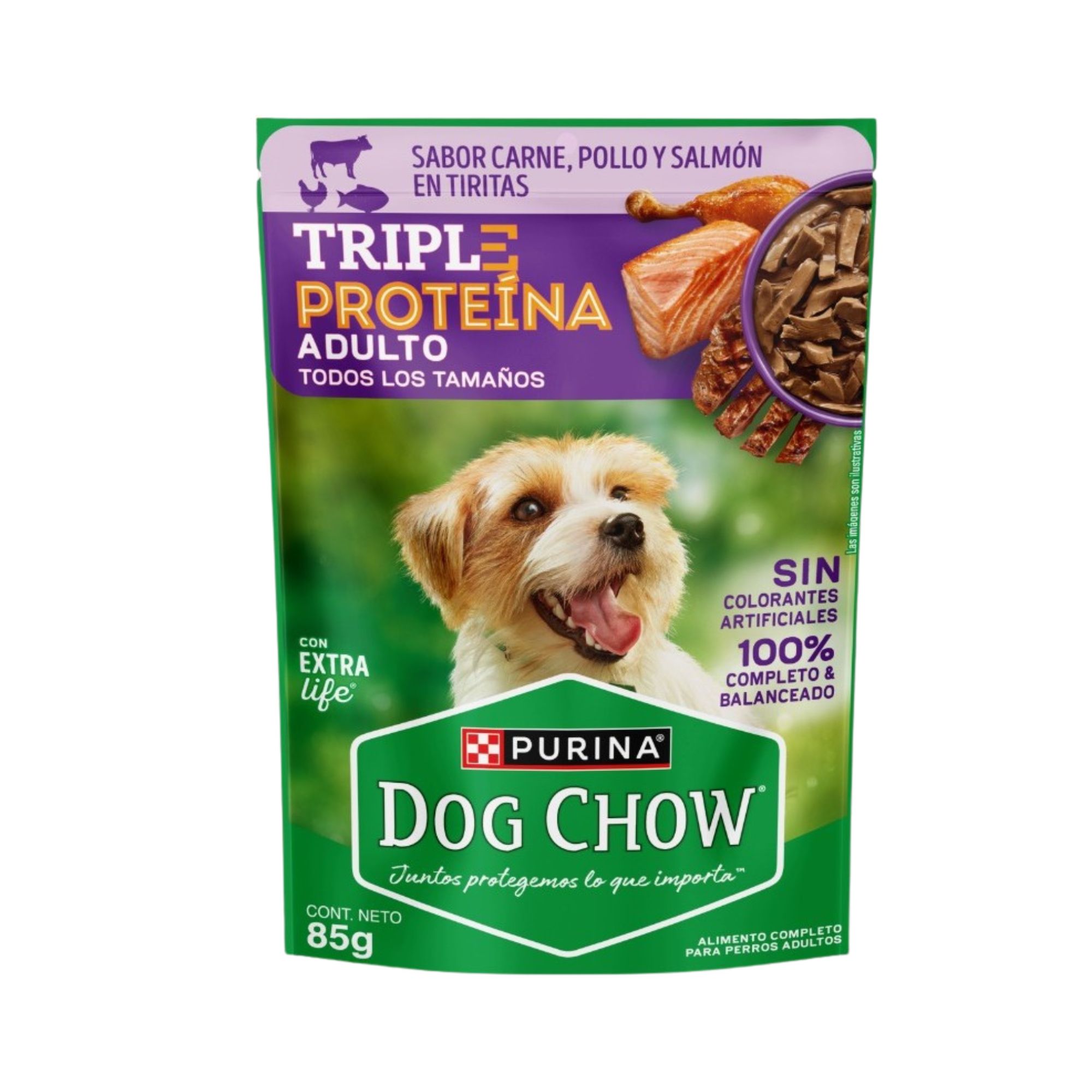 Alimento Húmedo para Perro DOG CHOW Adulto Triple Proteína Sabor Salmón 85g