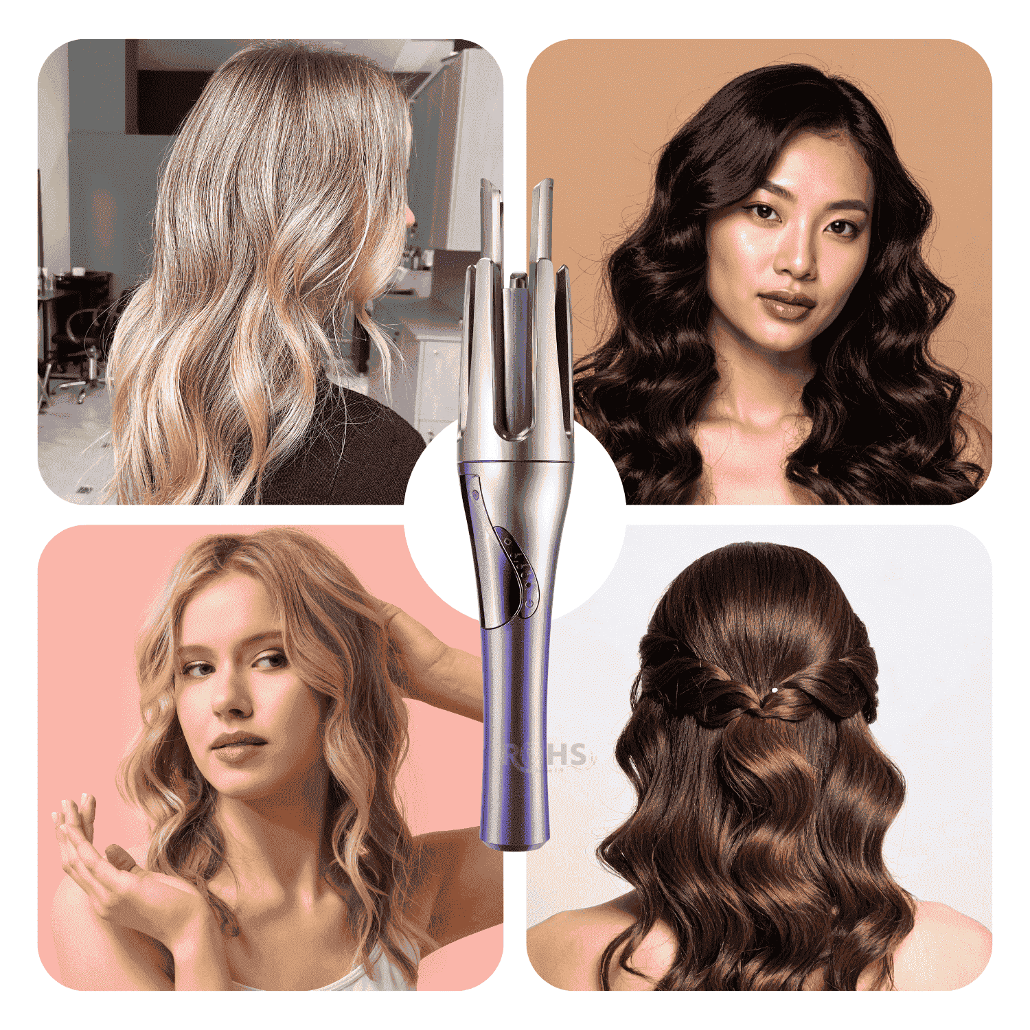 Ondulador De Cabello Baihuo MY 7577 Inalambrico Barril Triple 32 mm Con Calentamiento Rapido