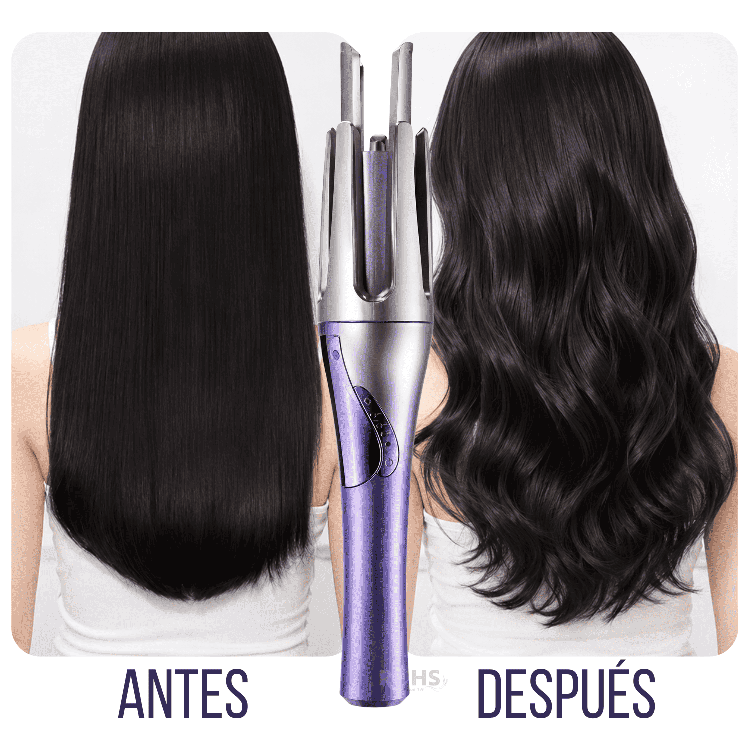 Ondulador De Cabello Baihuo MY 7577 Inalambrico Barril Triple 32 mm Con Calentamiento Rapido