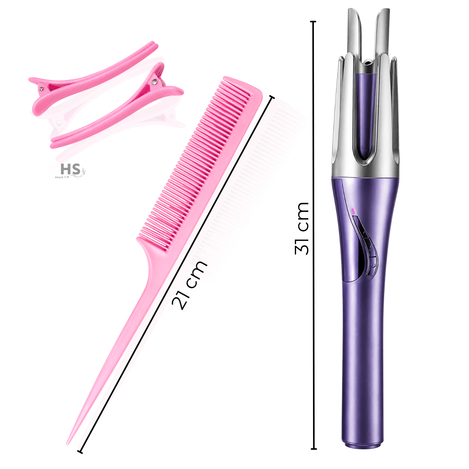 Ondulador De Cabello Baihuo MY 7577 Inalambrico Barril Triple 32 mm Con Calentamiento Rapido