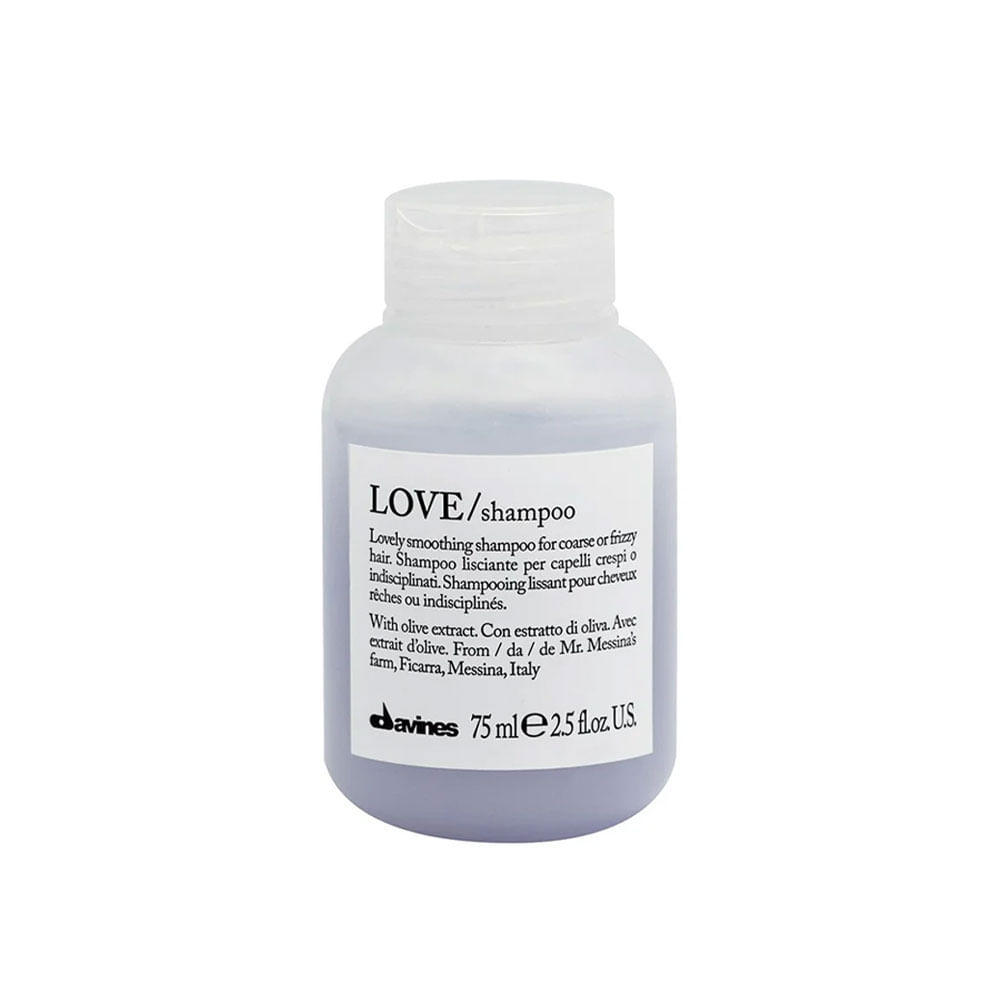 Shampoo Mini Davines LOVE Smoothing para cabello con frizz 75 ml