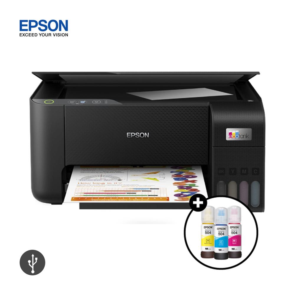 Impresora Multifuncional Epson EcoTank L3210 Tinta Continua USB Imprime Escanea Duplica