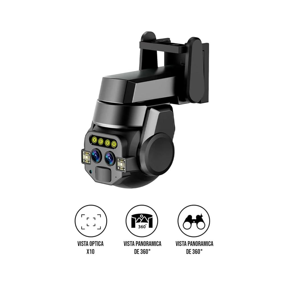 Cámara IP PTZ WiFi Exterior SEISA IPC-Q820EM 6MP con Zoom 10X y Doble Lente para Monitoreo Remoto