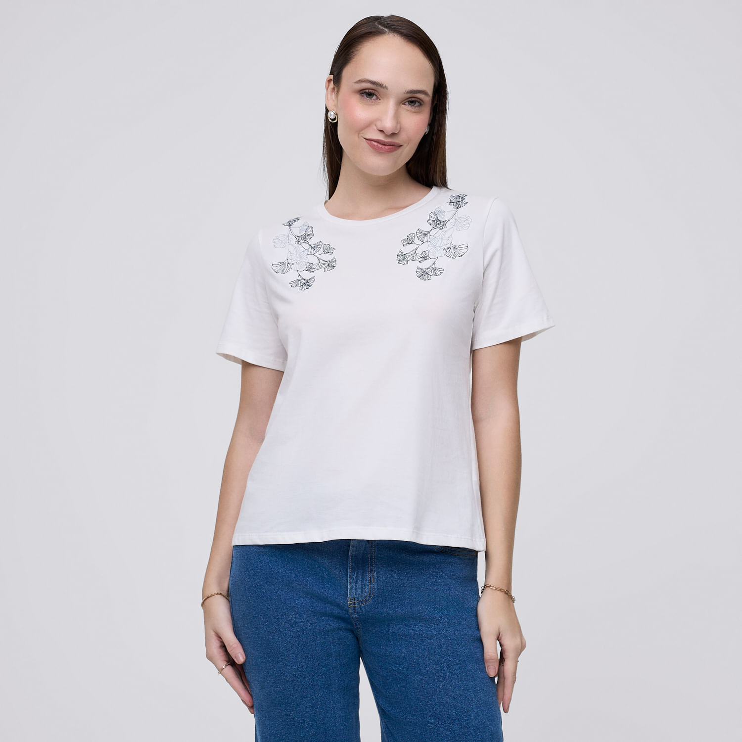 Polo Mujer Flor Madison Manga Corta Blanco S