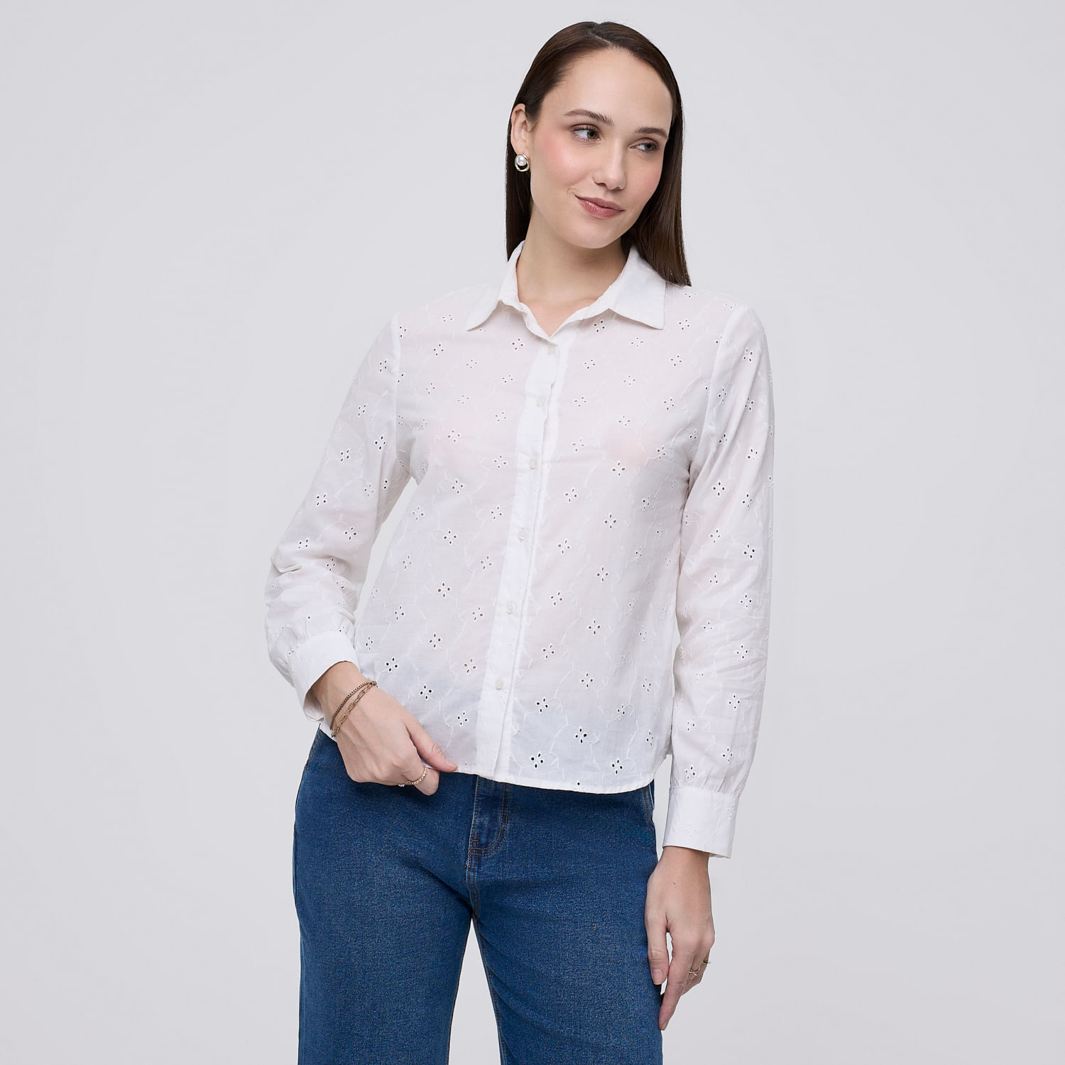 Blusa Mujer Gota Madison Manga Larga Blanco Xl