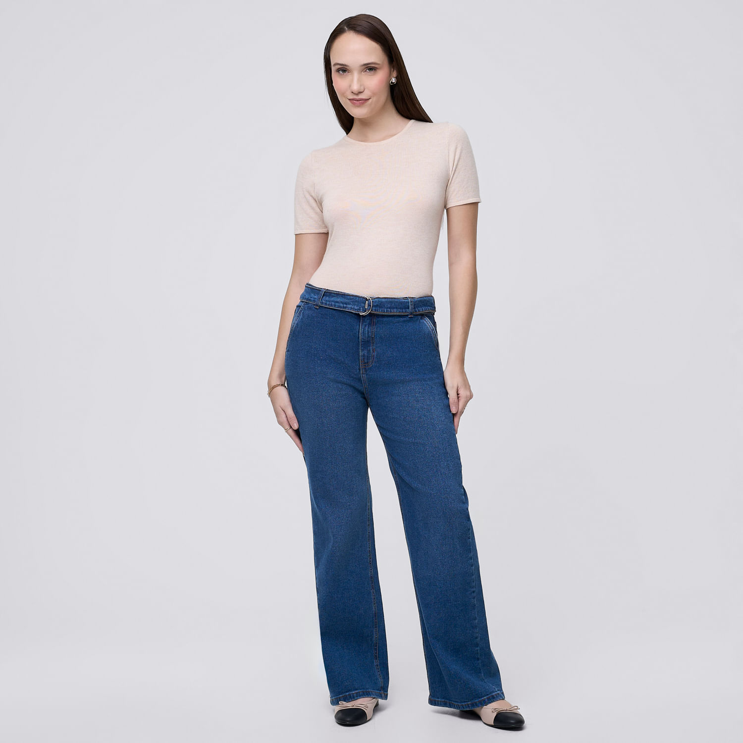 Jean Mujer Hebilla Madison Palazzo
