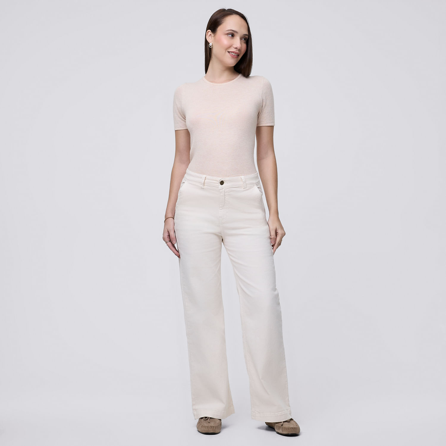 Pantalón Mujer Dia Madison Ecru 34