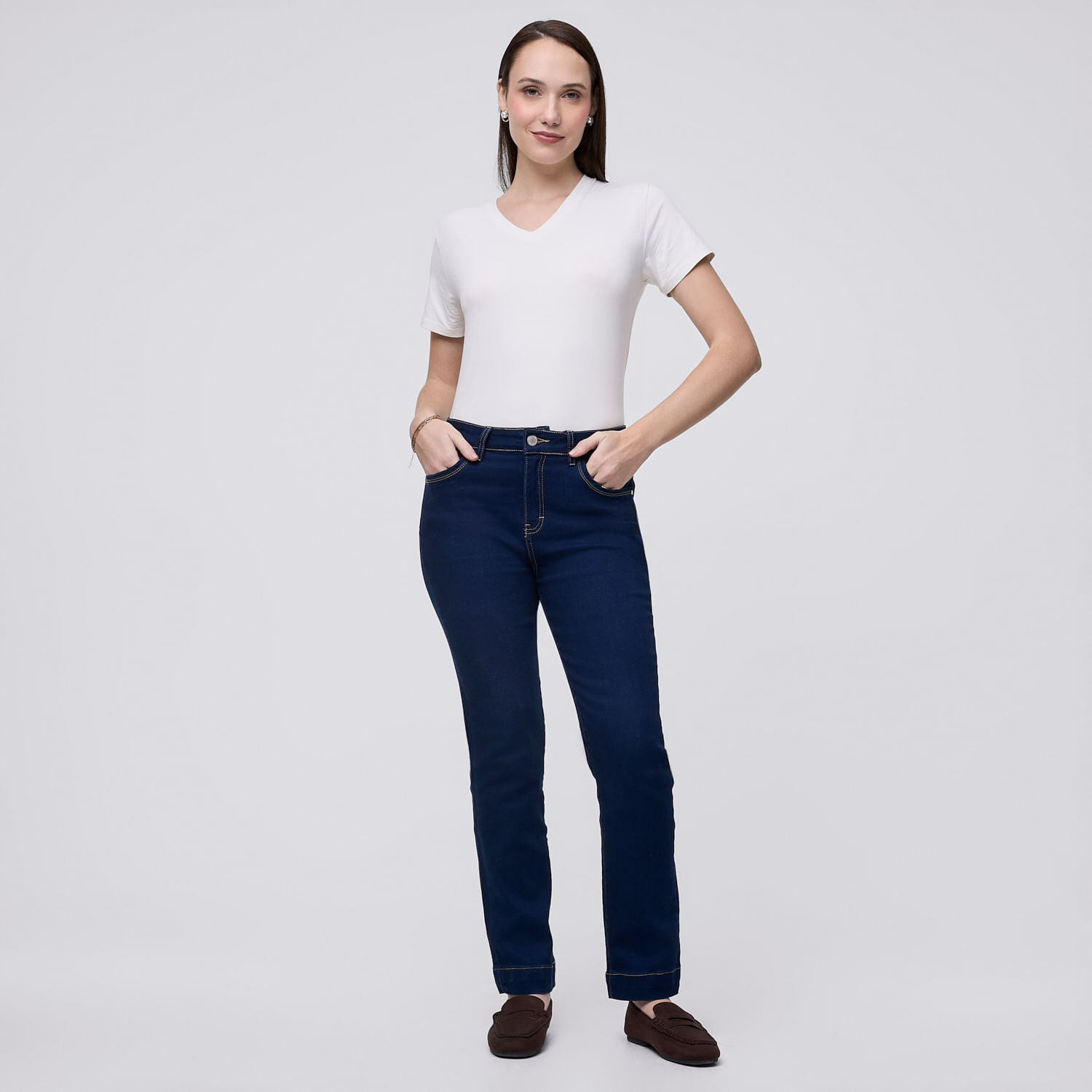Jean Mujer Bas Madison Straight Azul Marino 28