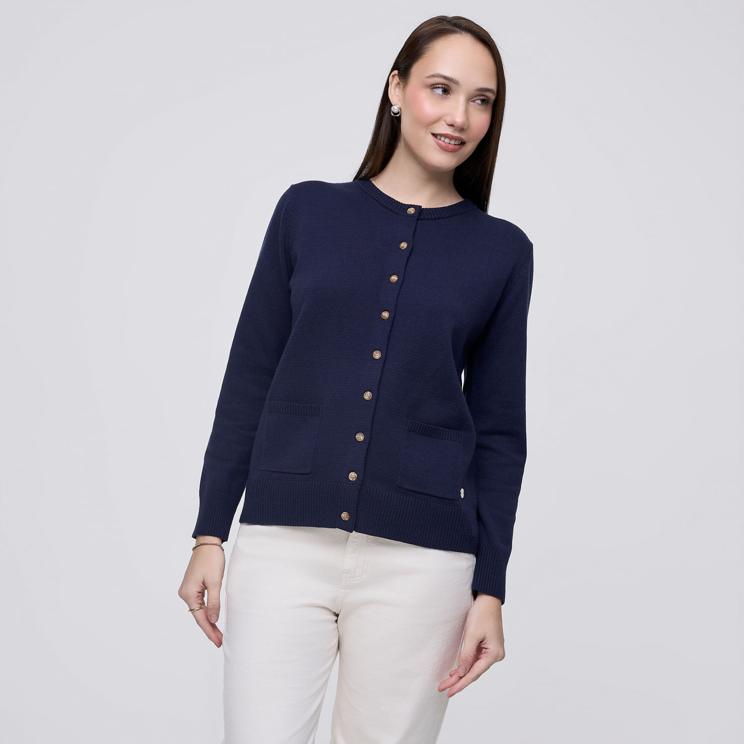 Chompa Mujer Pocket Madison Azul Marino S
