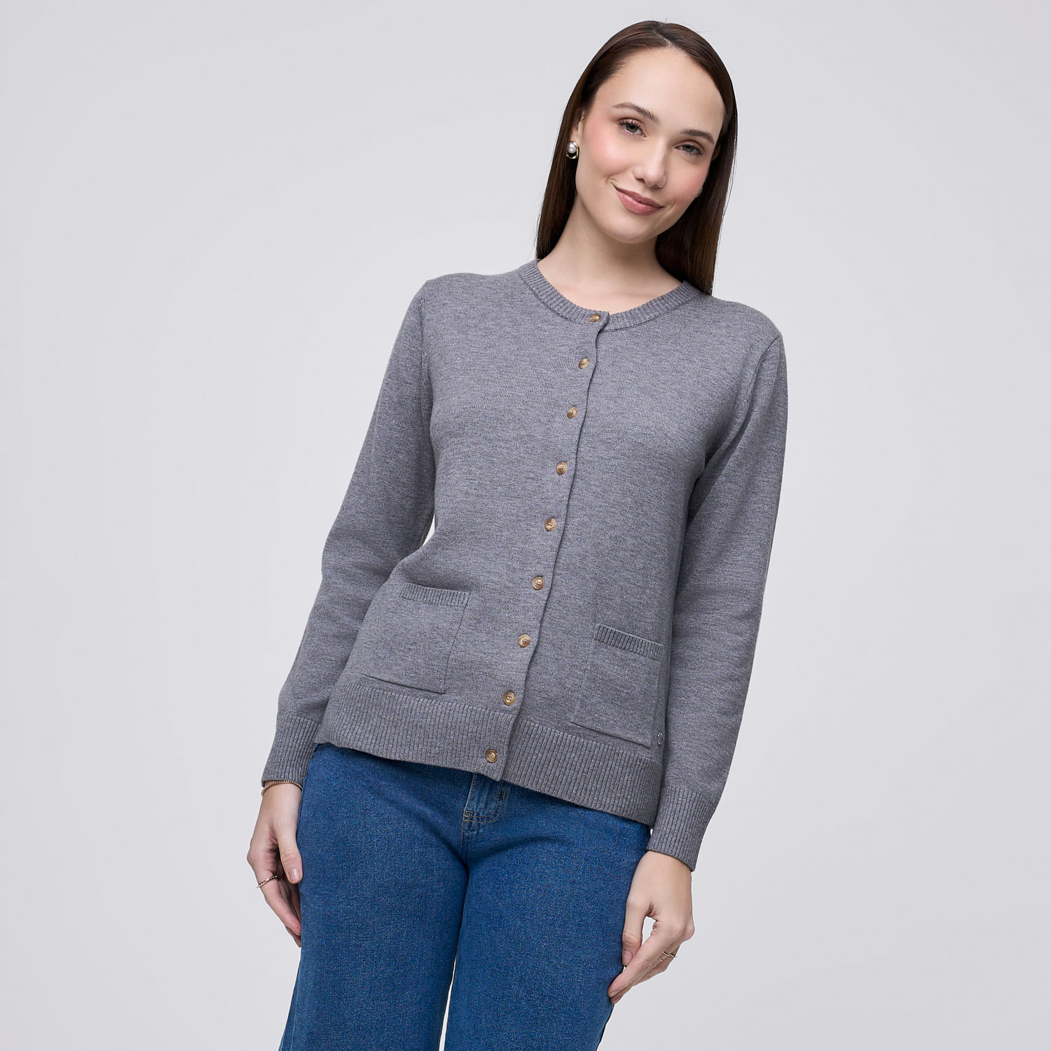 Chompa Mujer Pocket Madison Gris M