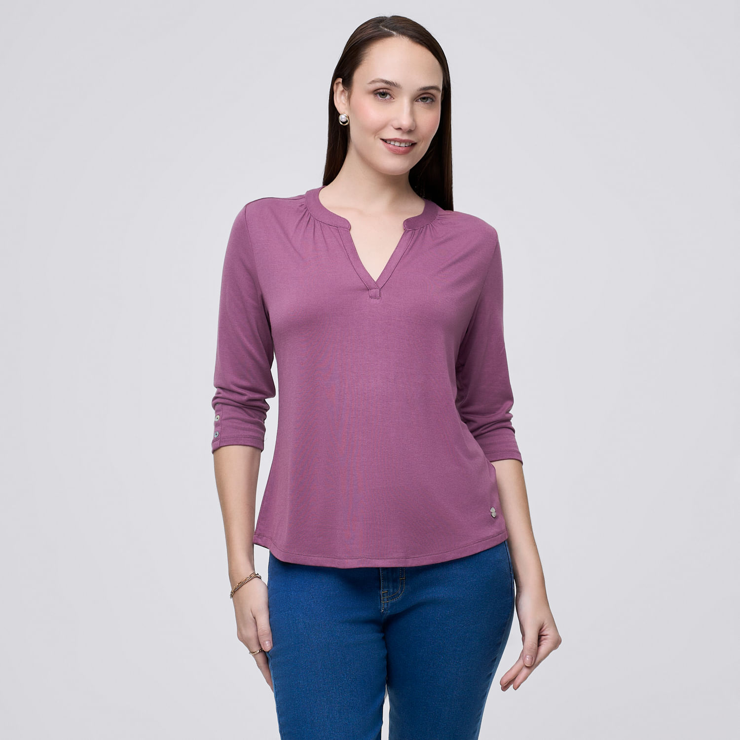 Polo Mujer Kori Madison Manga 3/4 Lila S