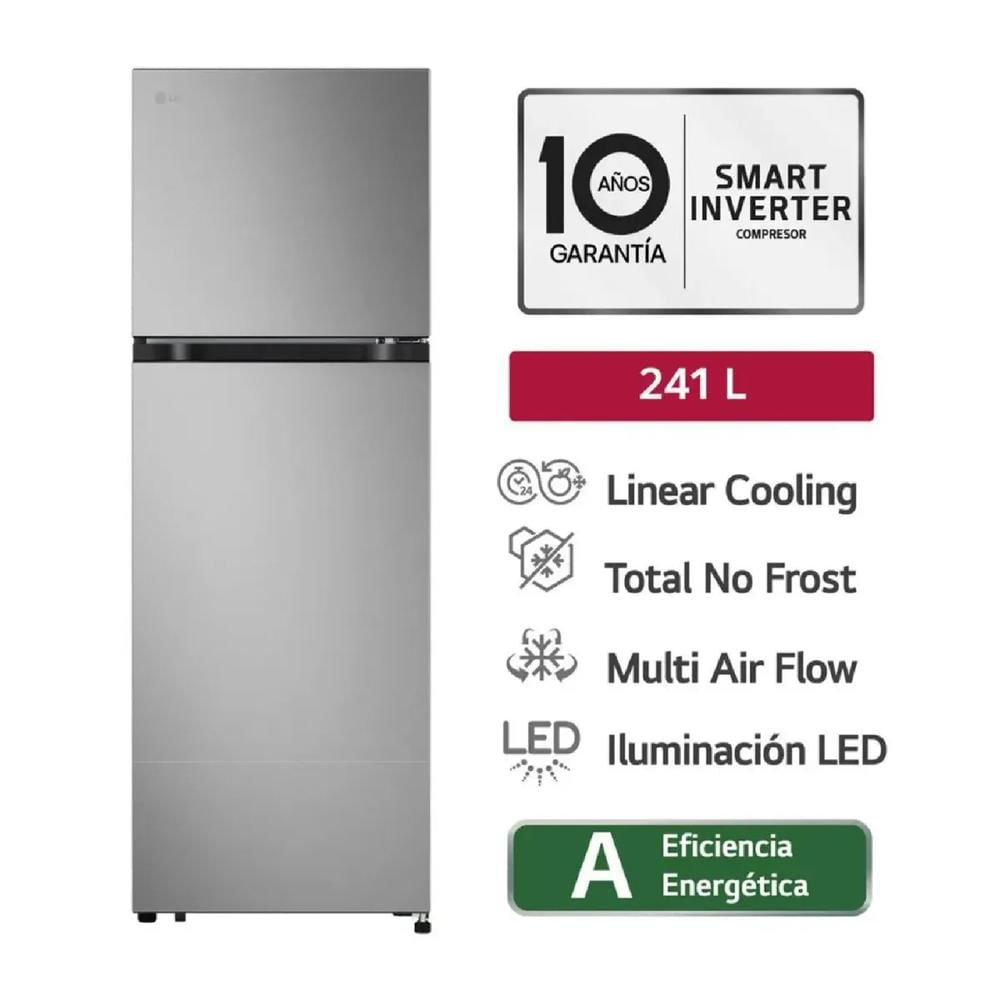 Refrigeradora LG 241L No Frost VT24BPY Plateado