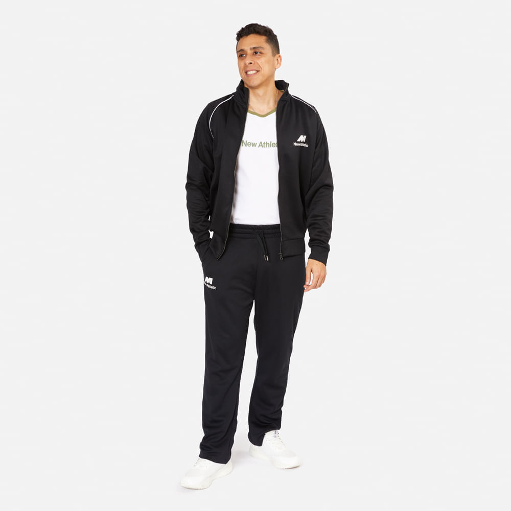 Buzo New Athletic Be Satín 010-0202 para Hombre 0S Negro