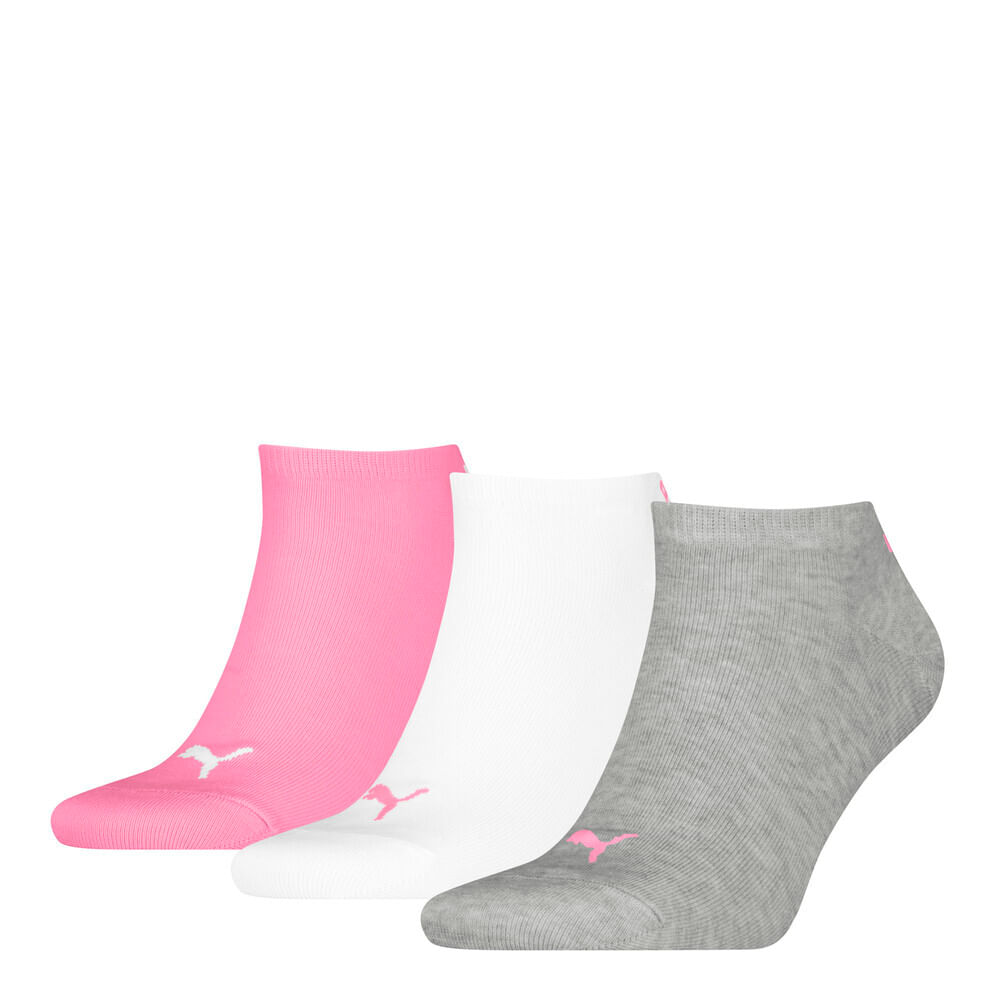 Medias Deportivas Puma Unisex Plain 3P 938624 08 Blanco/Rosado/Gris 39/42