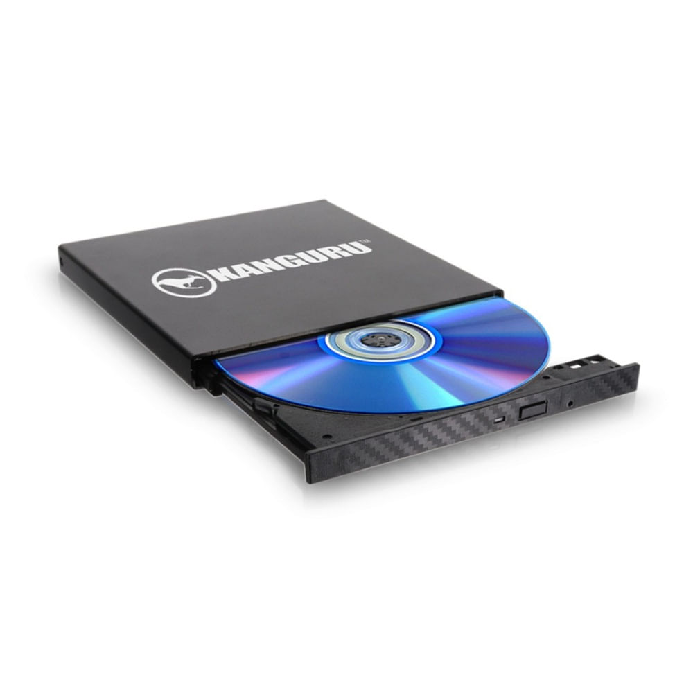 Lectora Externa Blu-ray - DVD - CD Kanguru Slim Negro USB