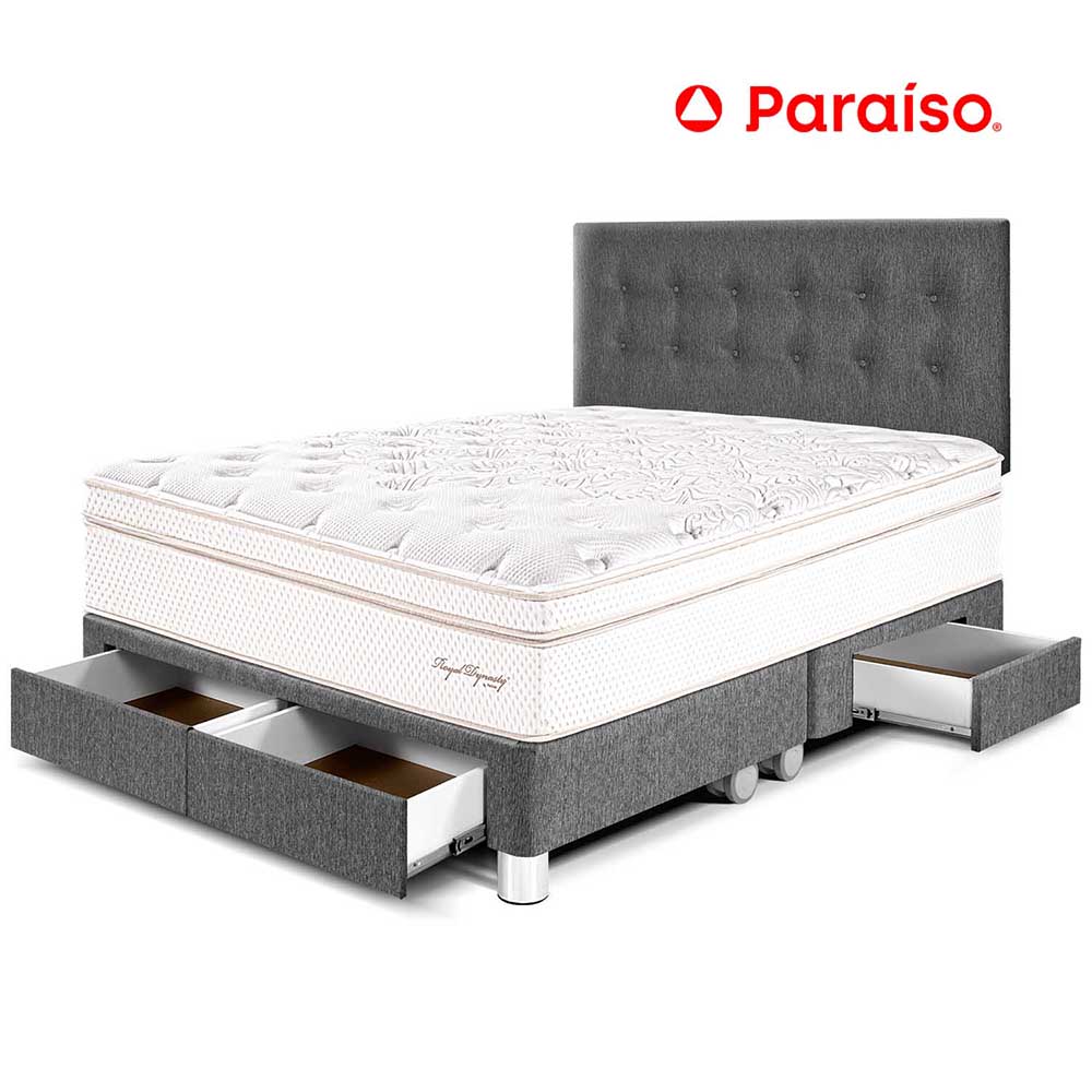 Dormitorio Royal Dynasty Con Cajones Queen Gris