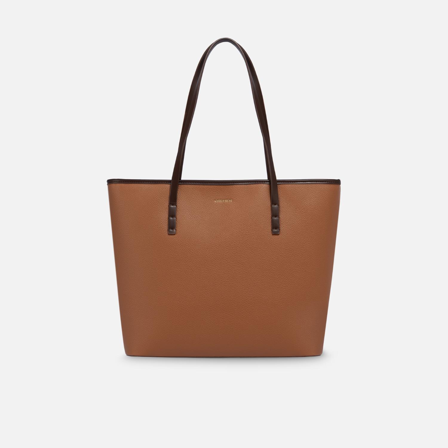 Cartera Tote Crepier Bruna Grande Caramelo
