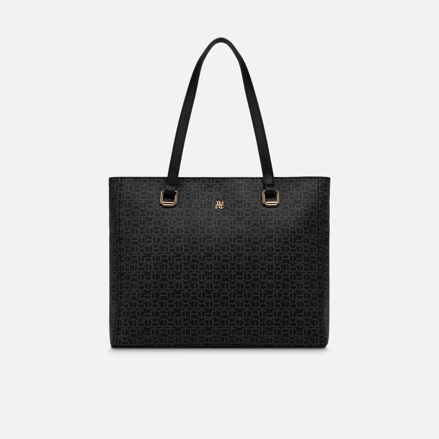 Cartera Tote Crepier Alumia Grande Negro