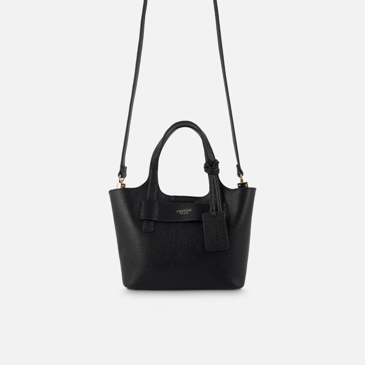 Cartera Satchel Crepier Merly Mediano Negro