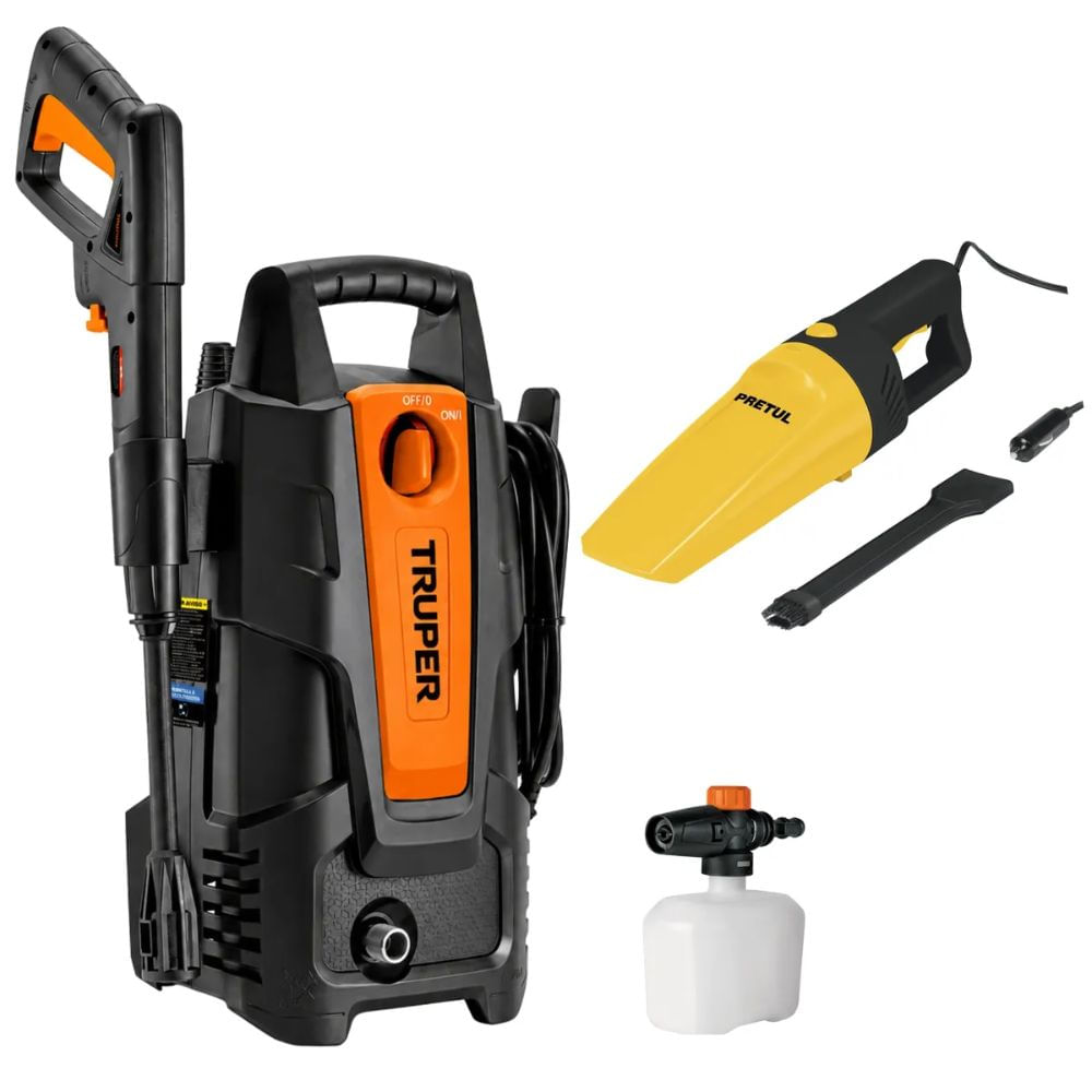 Combo hidrolavadora 1500PSI aspirador 12V