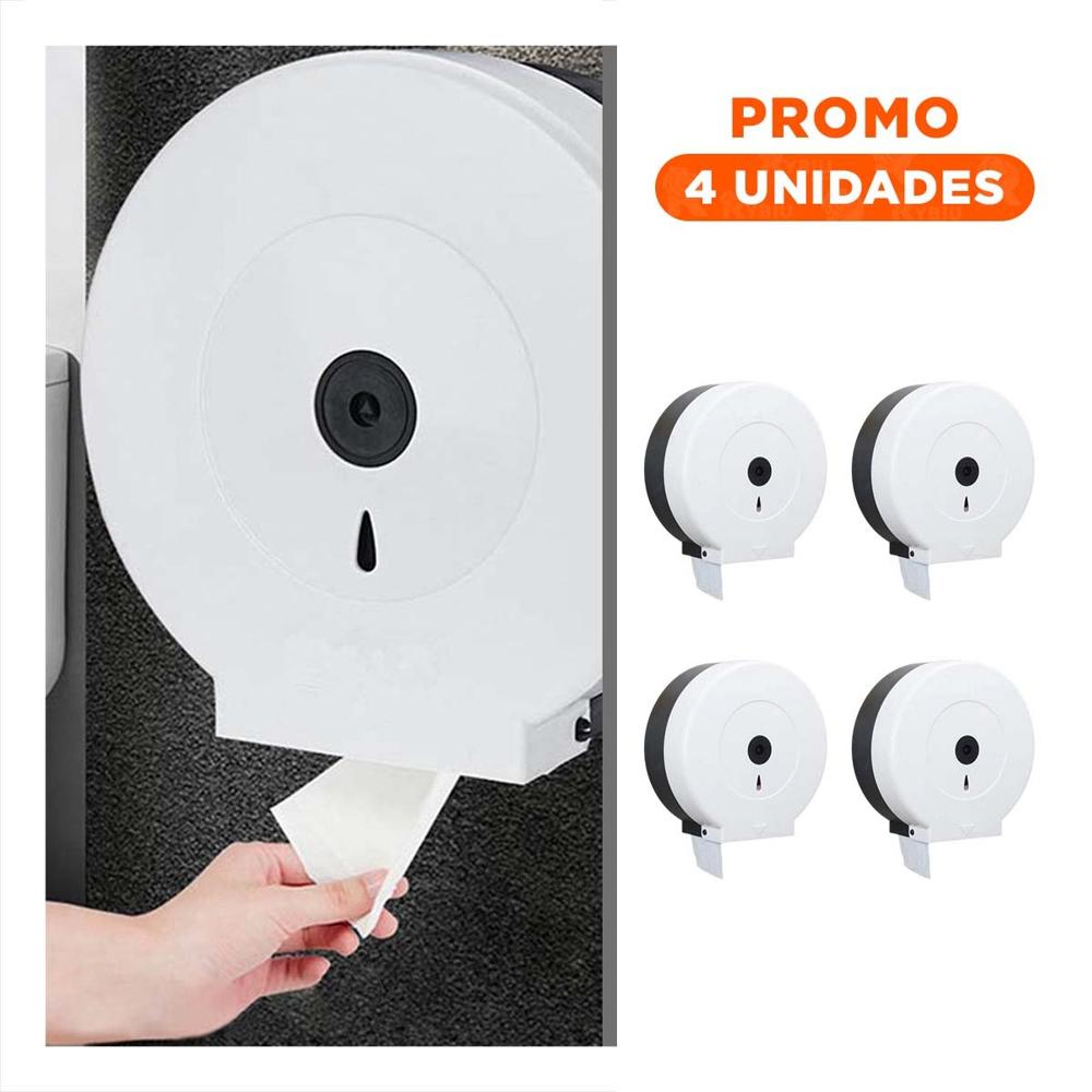 Pack4 Modulo de papel higienico jumbo en blanco y negro para ambientes compartidos