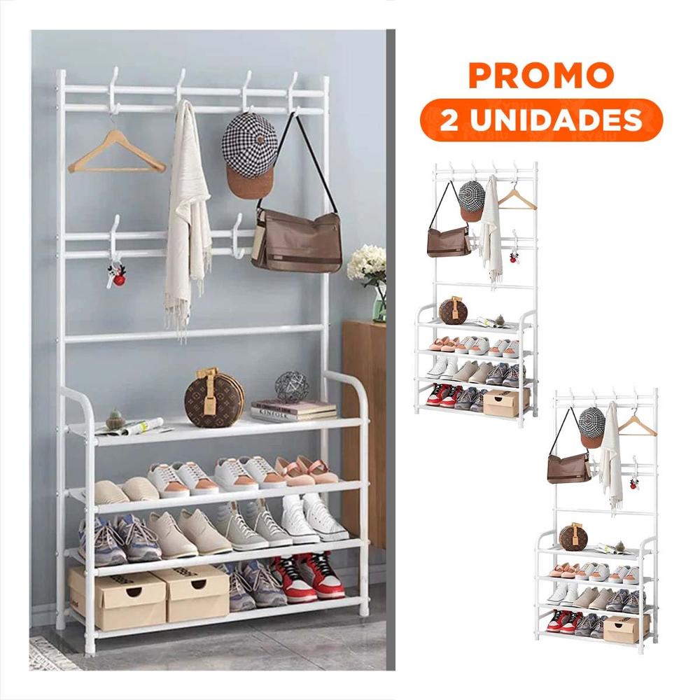 Pack2 Sistema de Zapatos con Percheros Curvos Blanco para el Hogar Y Regalo Sticker