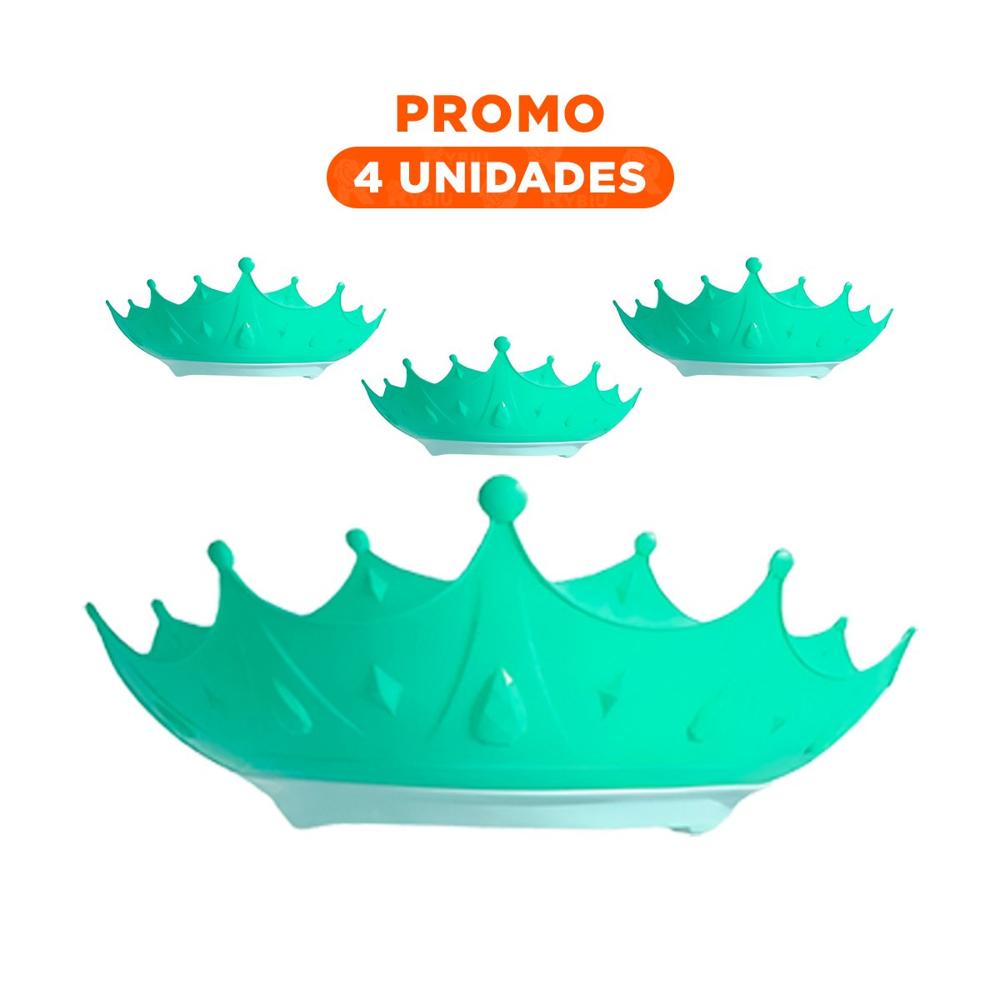 Pack4 Visera Infantil de Uso Ducha Ajustable en Forma de Diadema Verde Agua