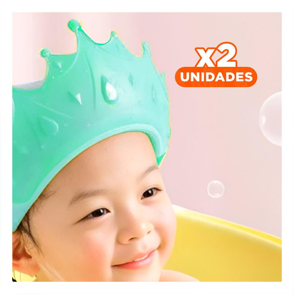 Pack2 Diadema Infantil Ajustable de Uso Ducha en Color Verde Agua Y Papel Regalo