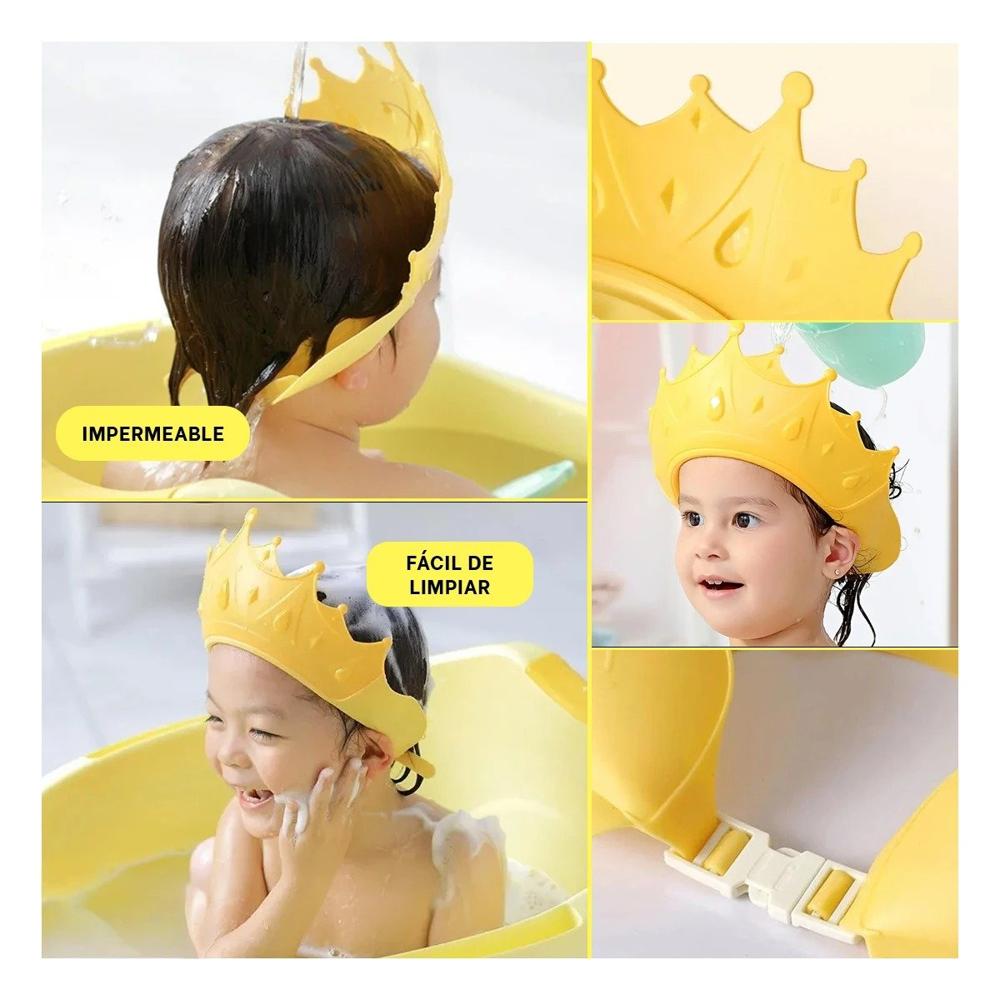 Gorro Tipo Diadema Infantil Ajustable para Ducha con Amarillo Suave Y Ligas Regalo