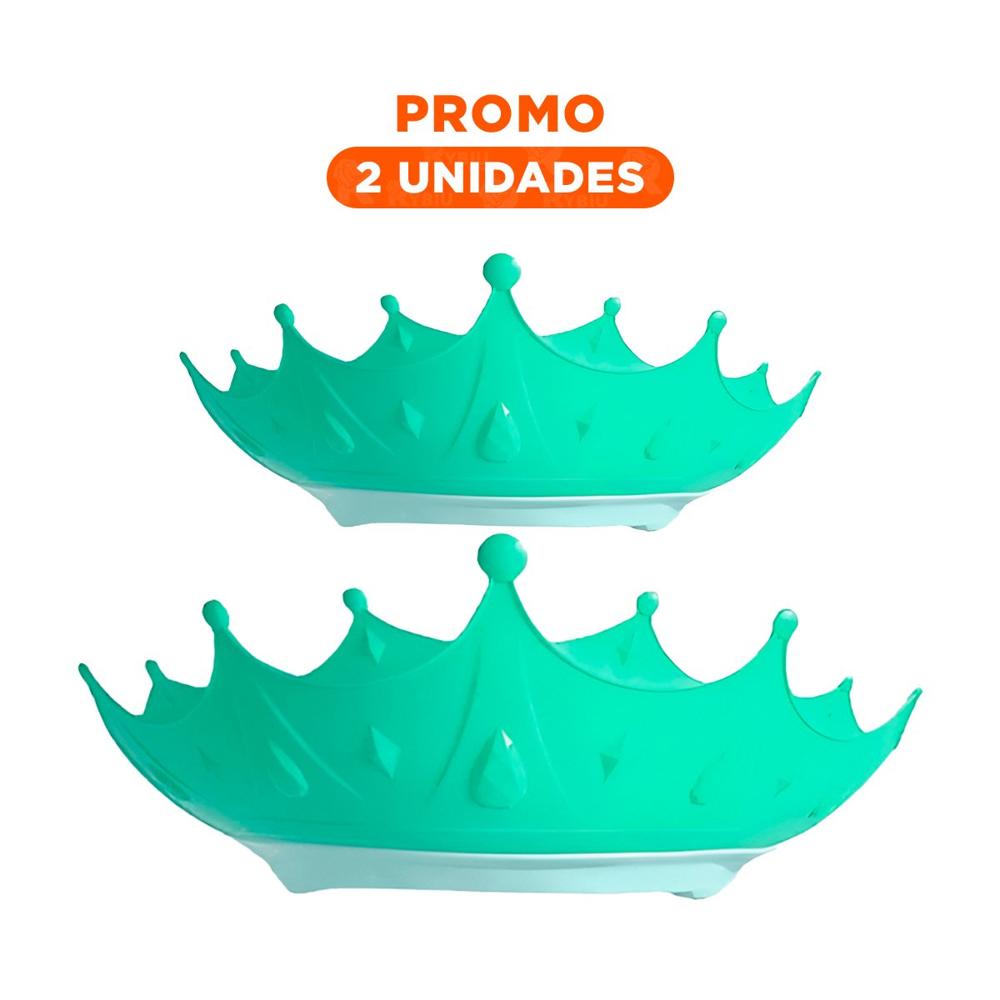 Pack2 Diadema de Ducha para Ninos Ajustable Tipo Gorro Verde Agua Y Regalo Sticker