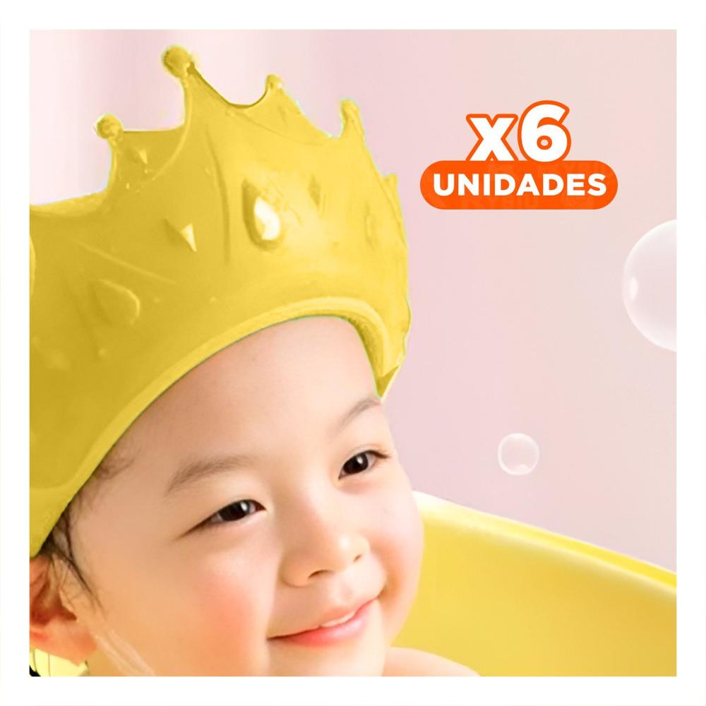 Pack6 Protector Ajustable Infantil para Ducha en Forma Diadema Amarilla Y Papel Regalo