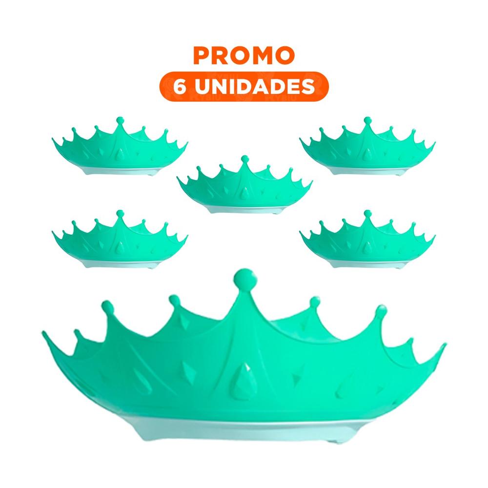 Pack6 Protector Infantil de Ducha Ajustable Tipo Diadema Verde Agua Y Regalo Sticker