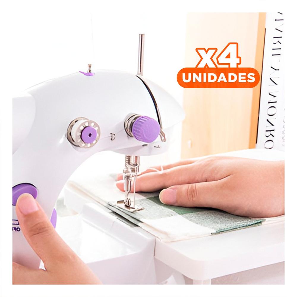Pack4 Equipo con Detalles Morados y Mesa Portatil Blanco para Costura Y Papel Regalo