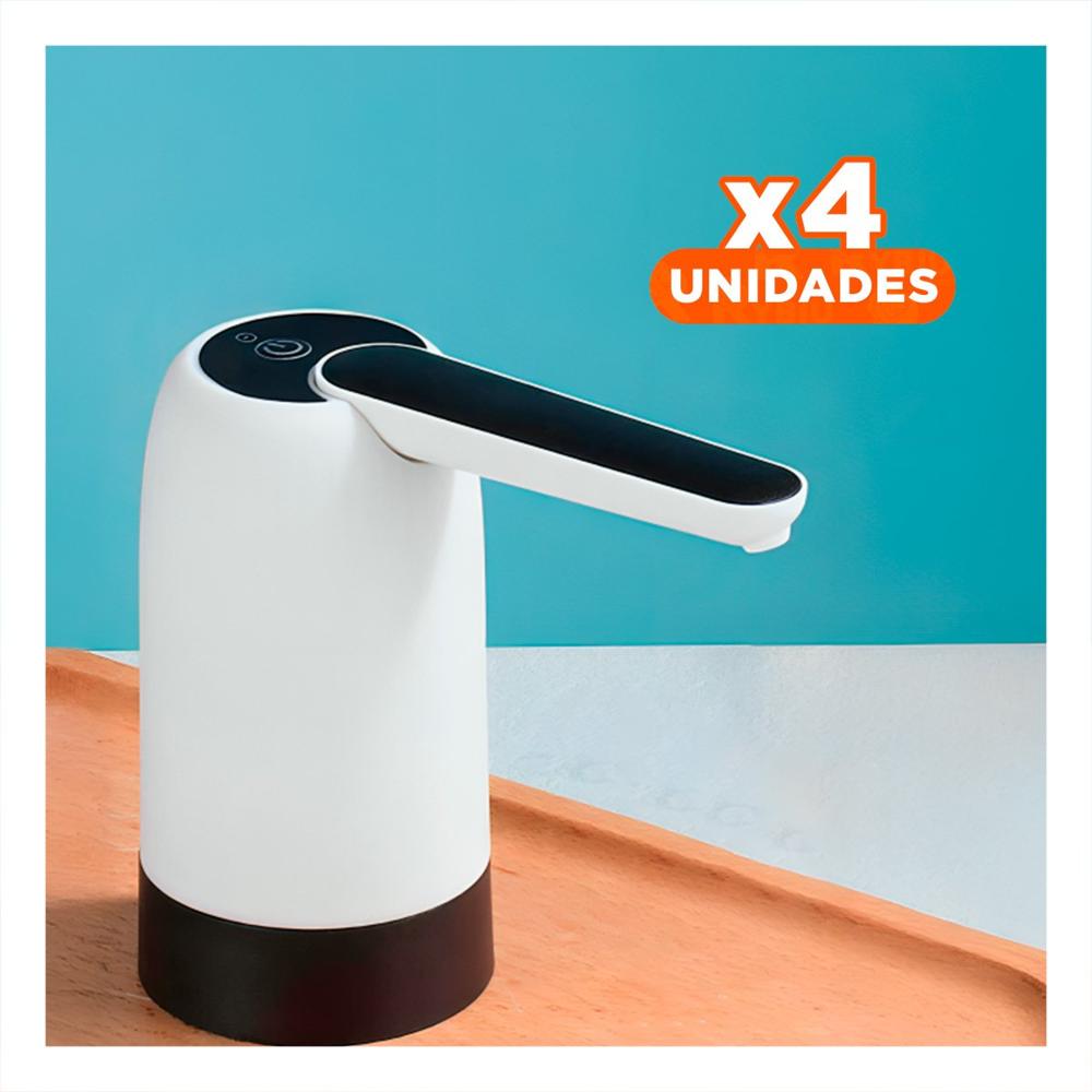 Pack4 Dosificador de Agua Electrico Recargable Blanco Para Uso Diario en Casa Y Regalo Sticker