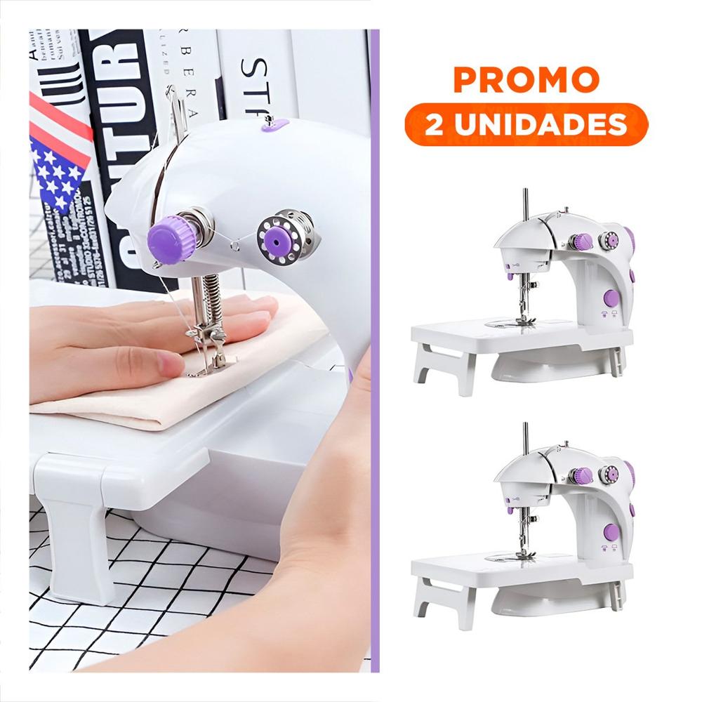 Pack2 Equipo Portatil de Coser con Mesa en Blanco con Morado Practico Y Regalo Sticker