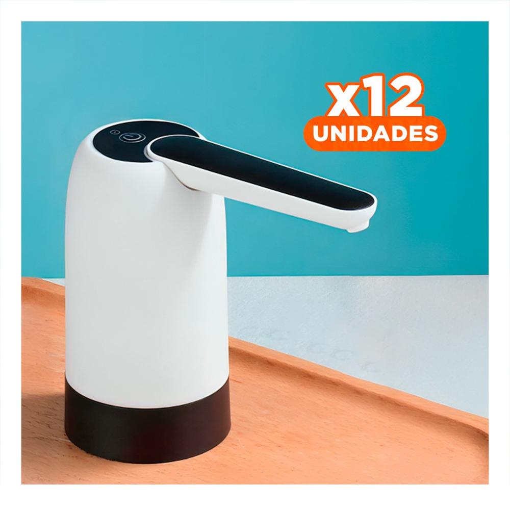 Pack12 Distribuidor Automatico de Agua Electrico Recargable Blanco Y Regalo Sticker