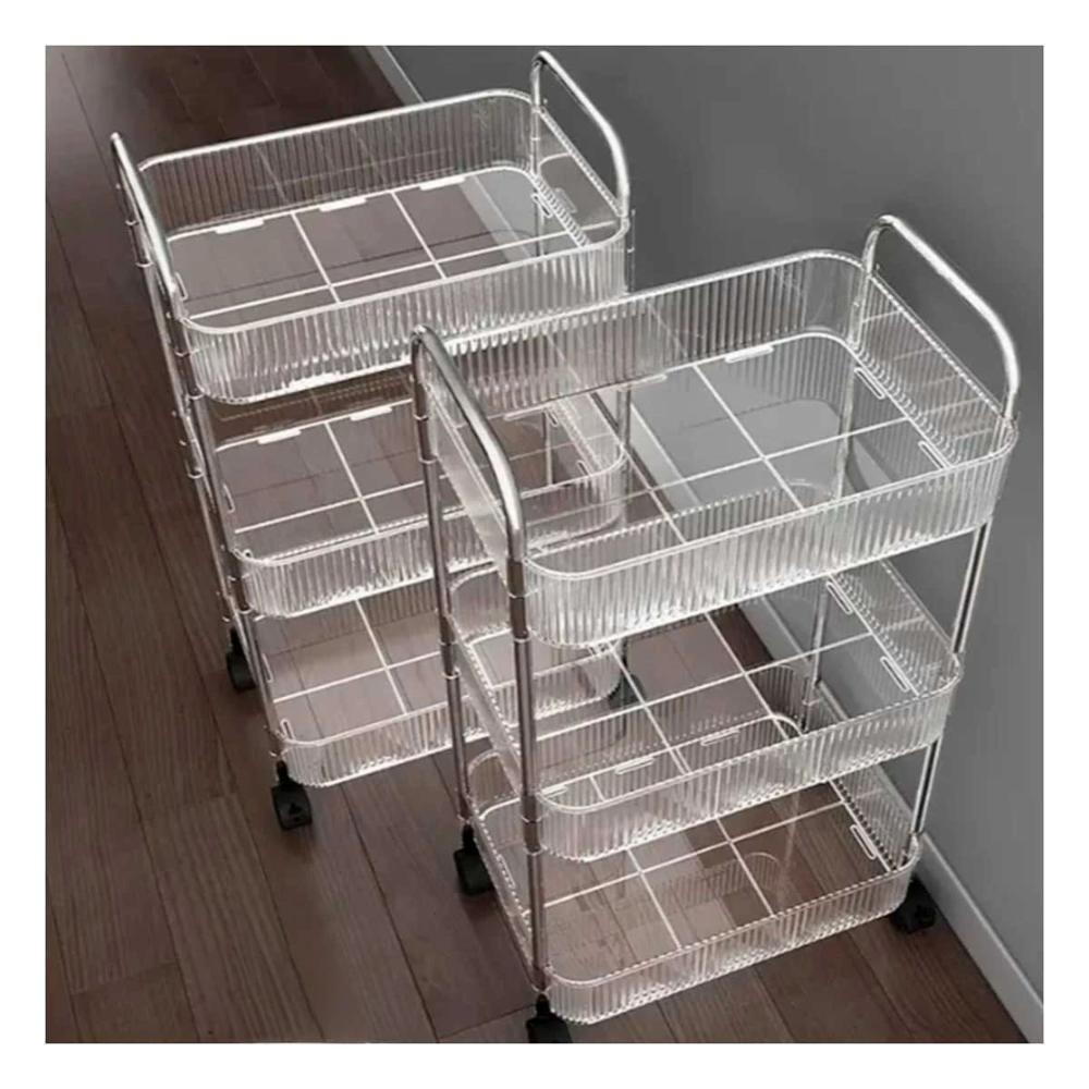 Carrito Organizador de Acrilico 3 Niveles para Cocina y Oficina