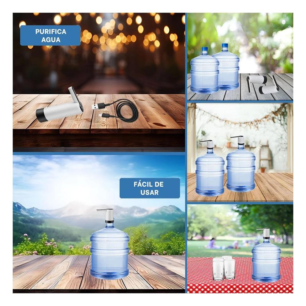 Dispensador Automatico de Agua Electrico Recargable Blanco Para Hogar Moderno Y Ligas Regalo