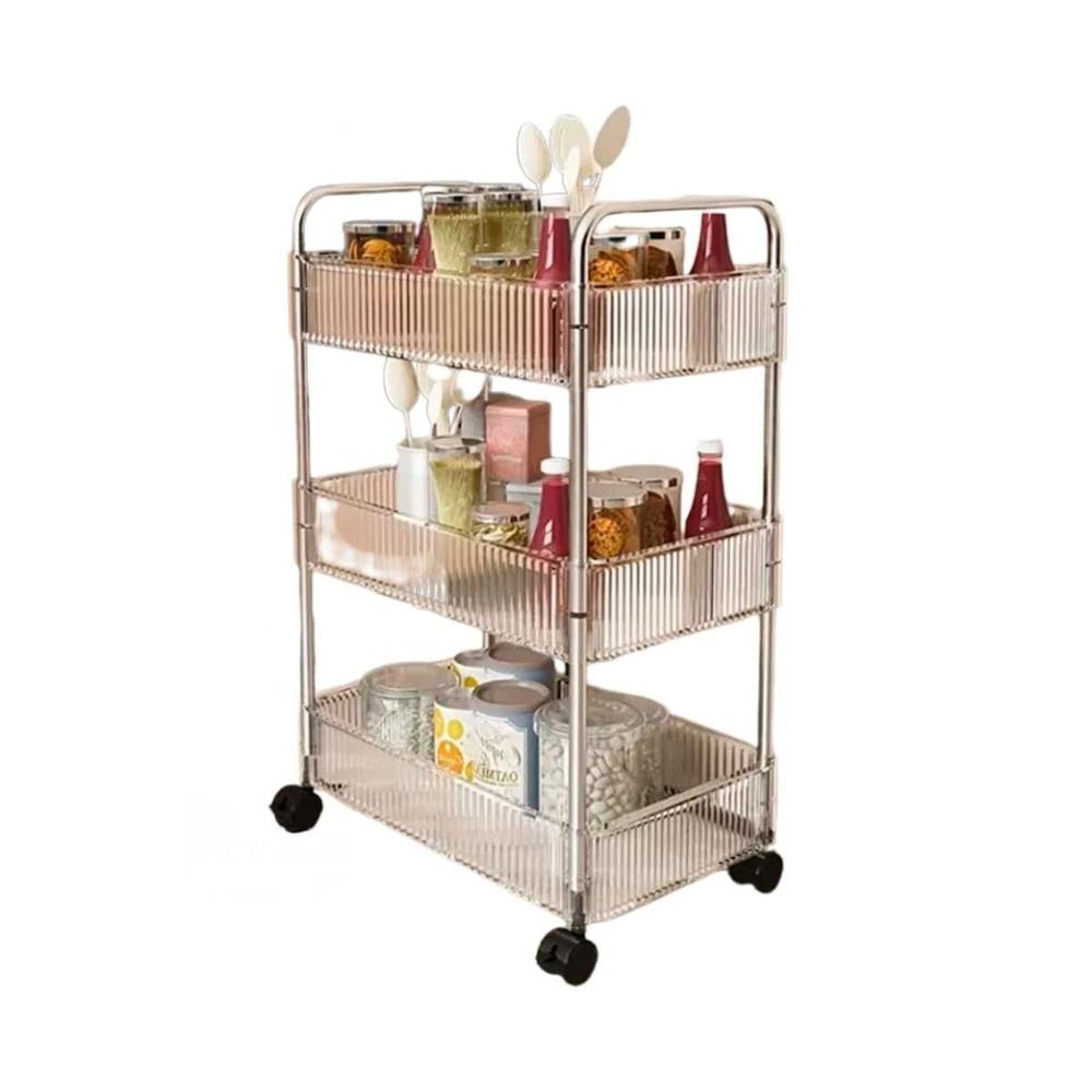 Carrito Estante de Acrilico con Compartimentos para Sala y Cocina Y Regalo Sticker