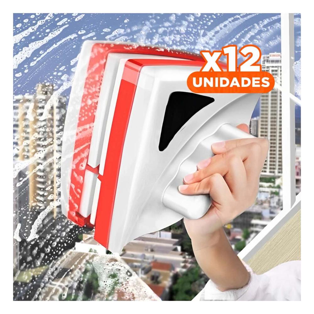 Pack12 Dispositivo para Ventanas Magnetico Rojo Triangular Rapido y Comodo Y Papel Regalo