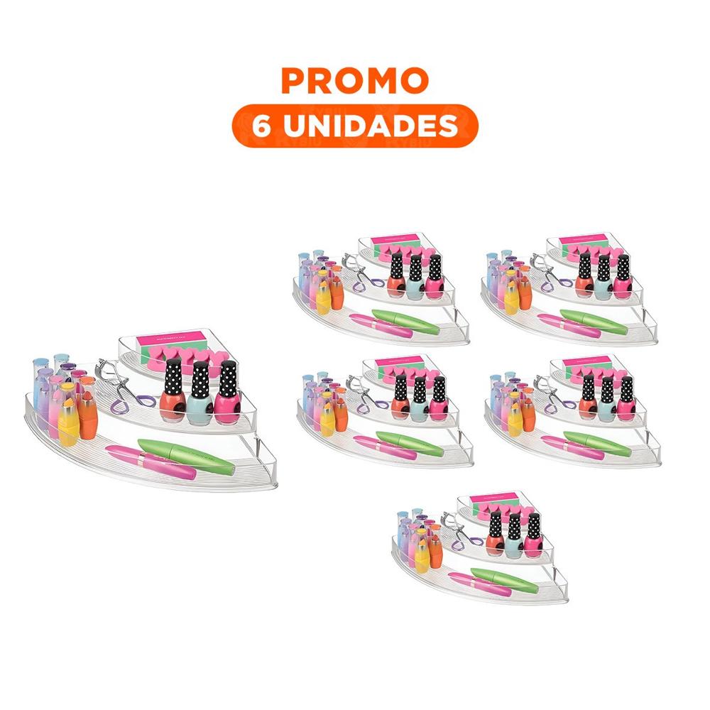 Pack6 Caja Multiuso de Acrilico Transparente 3 Niveles para Cocina y Oficina Y Regalo Sticker