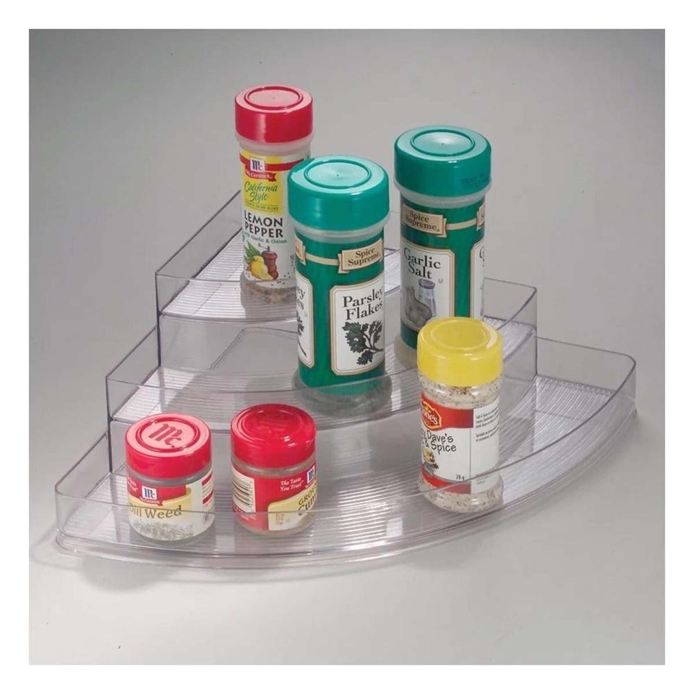 Organizador Esquinero de Acrilico Transparente 3 Niveles para Mesa y Cocina