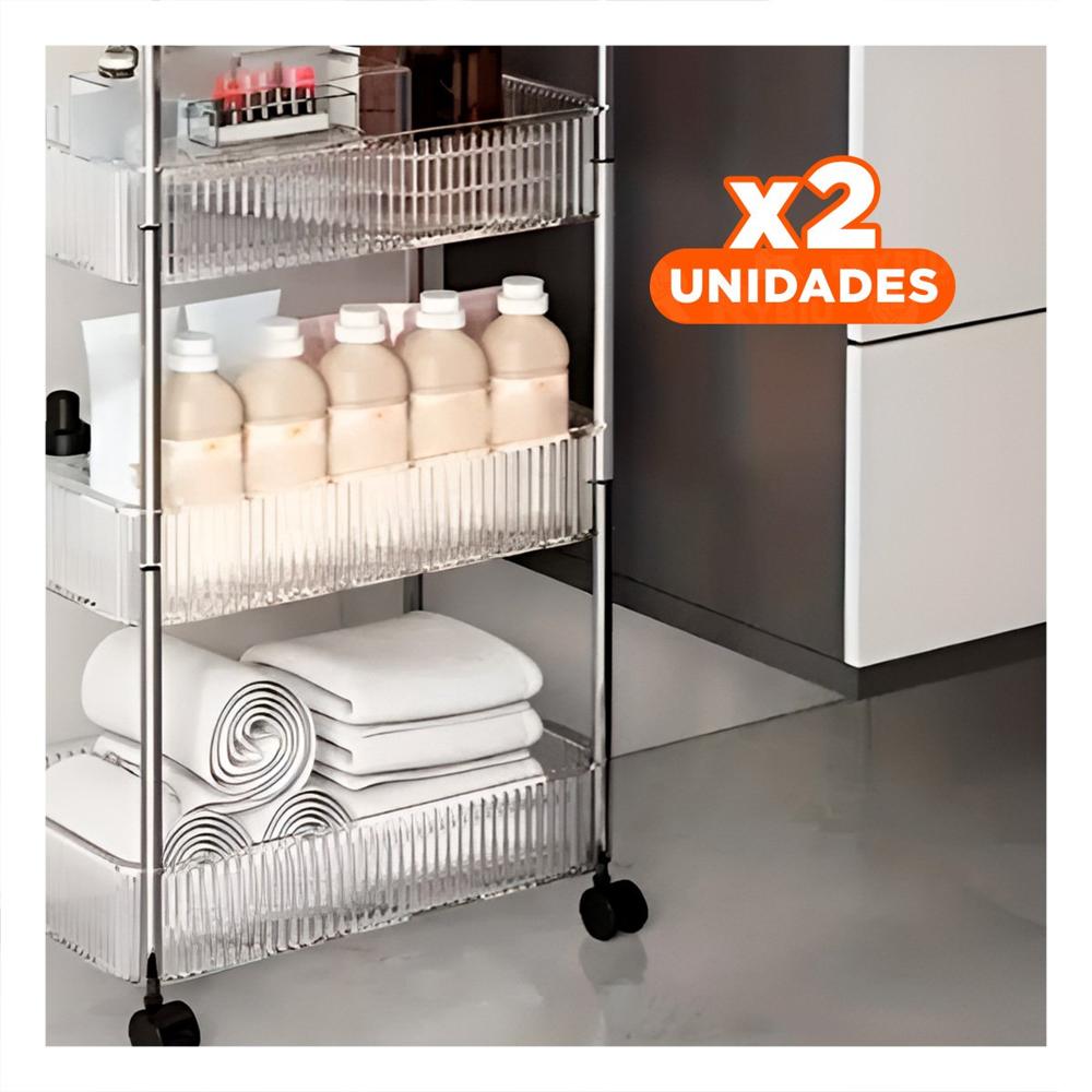 Pack2 Organizador Práctico de Acrilico 4 Niveles con Asas Transparente para Casa