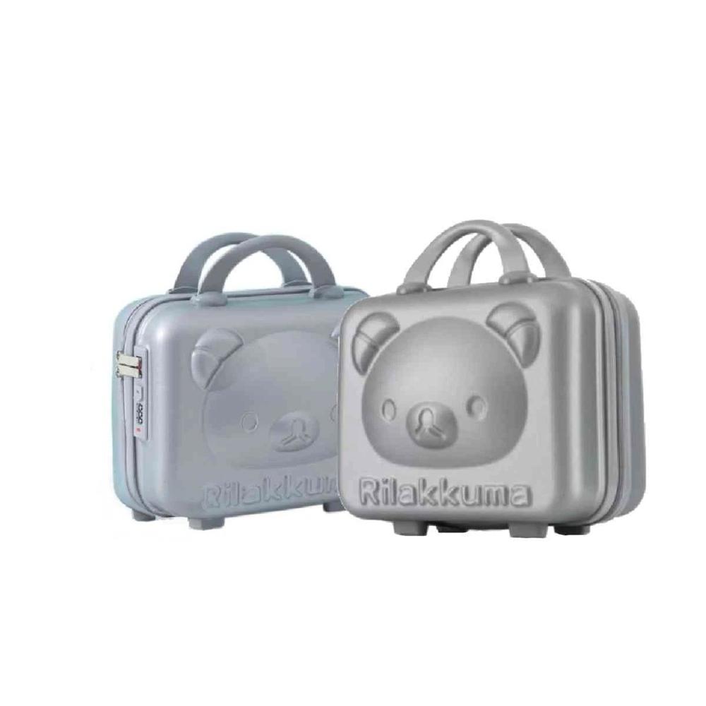 Mini Maleta Multiusos Oso Color Plomo con Compartimento Amplio Portatil Y Regalo Sticker