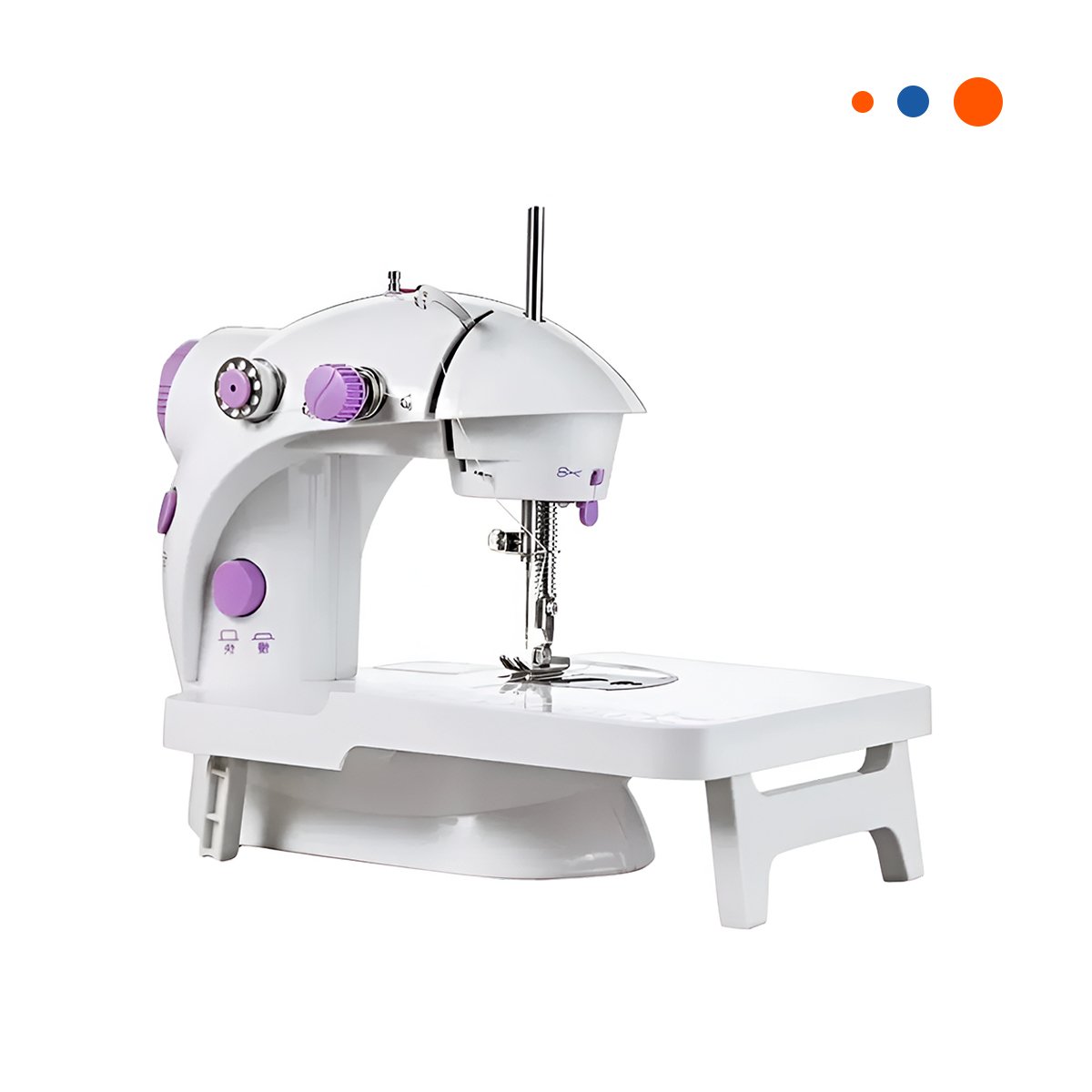 Maquina de Coser con Mesa Portatil Morado y Acabado Blanco Suave Y Regalo Sticker