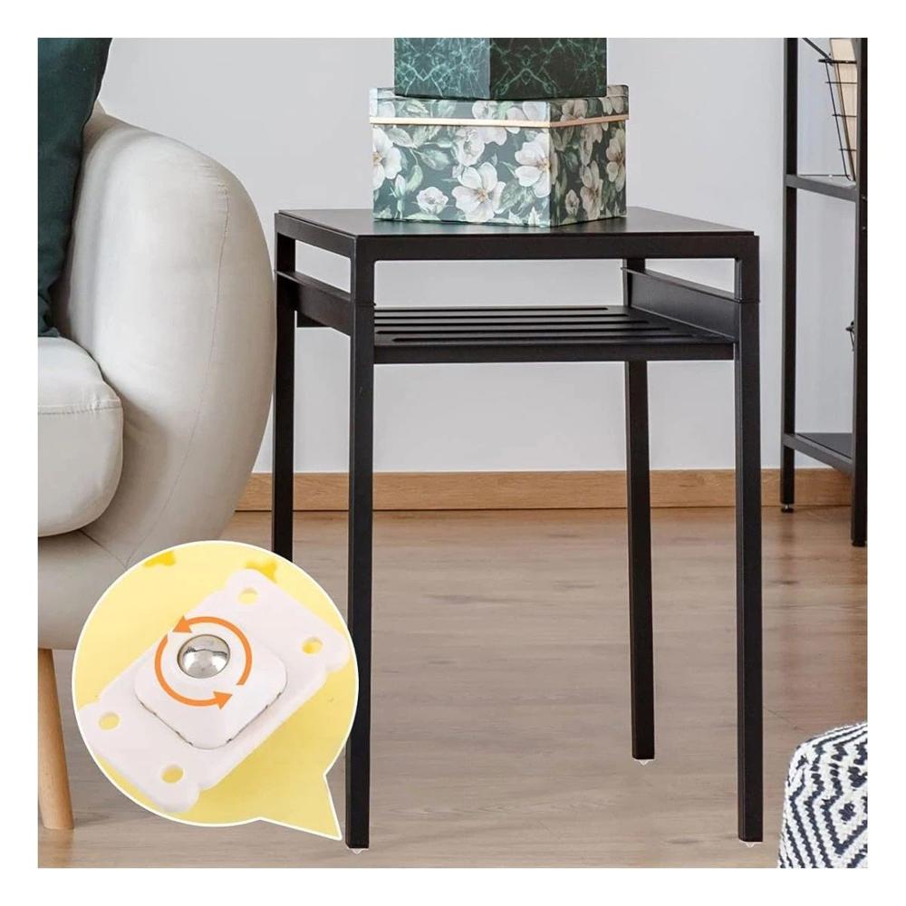 Set de 4 Mini Ruedas Giratorias Portatiles Blanco para Muebles Multiuso Practico