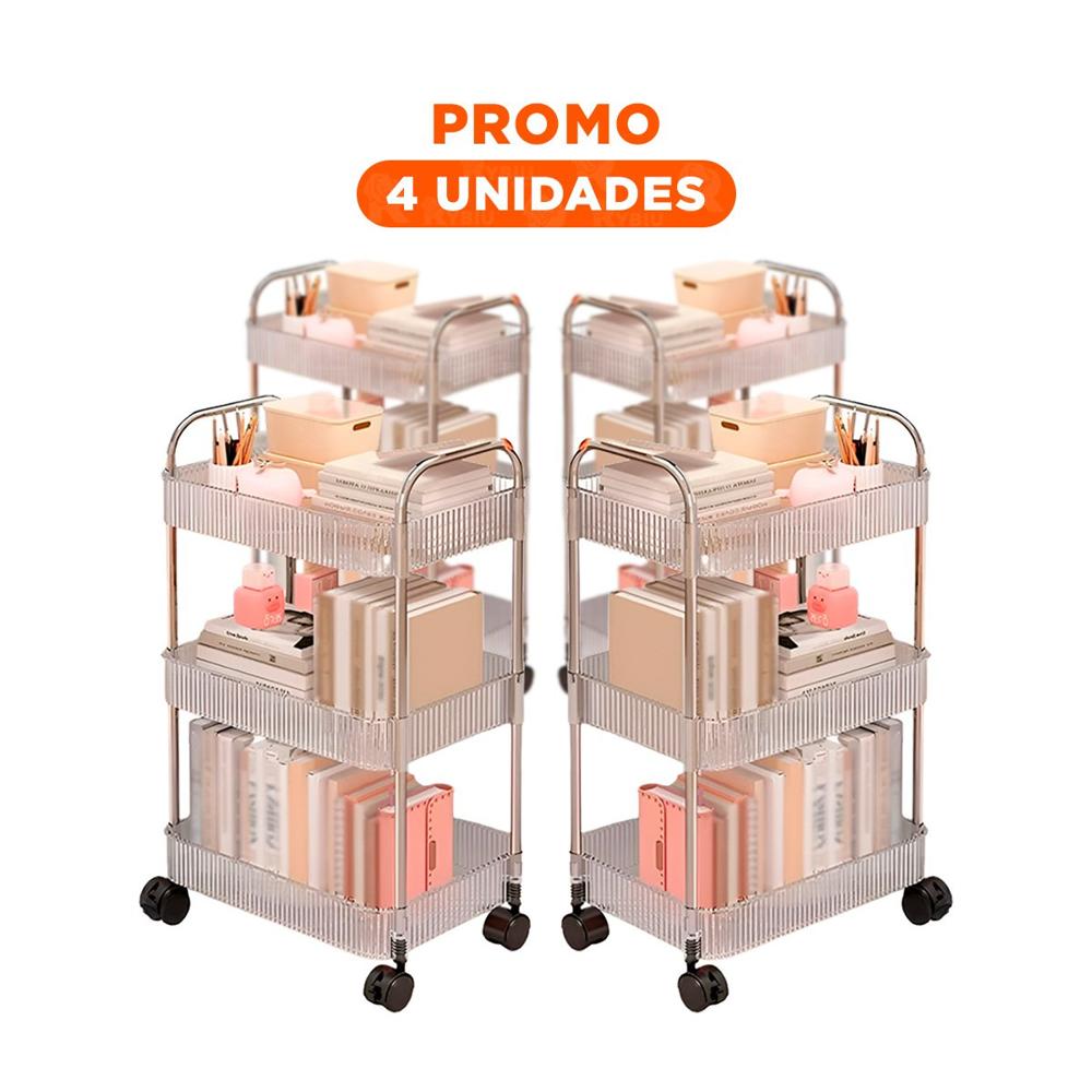Pack4 Contenedor Transparente de Acrilico para Oficina y Sala