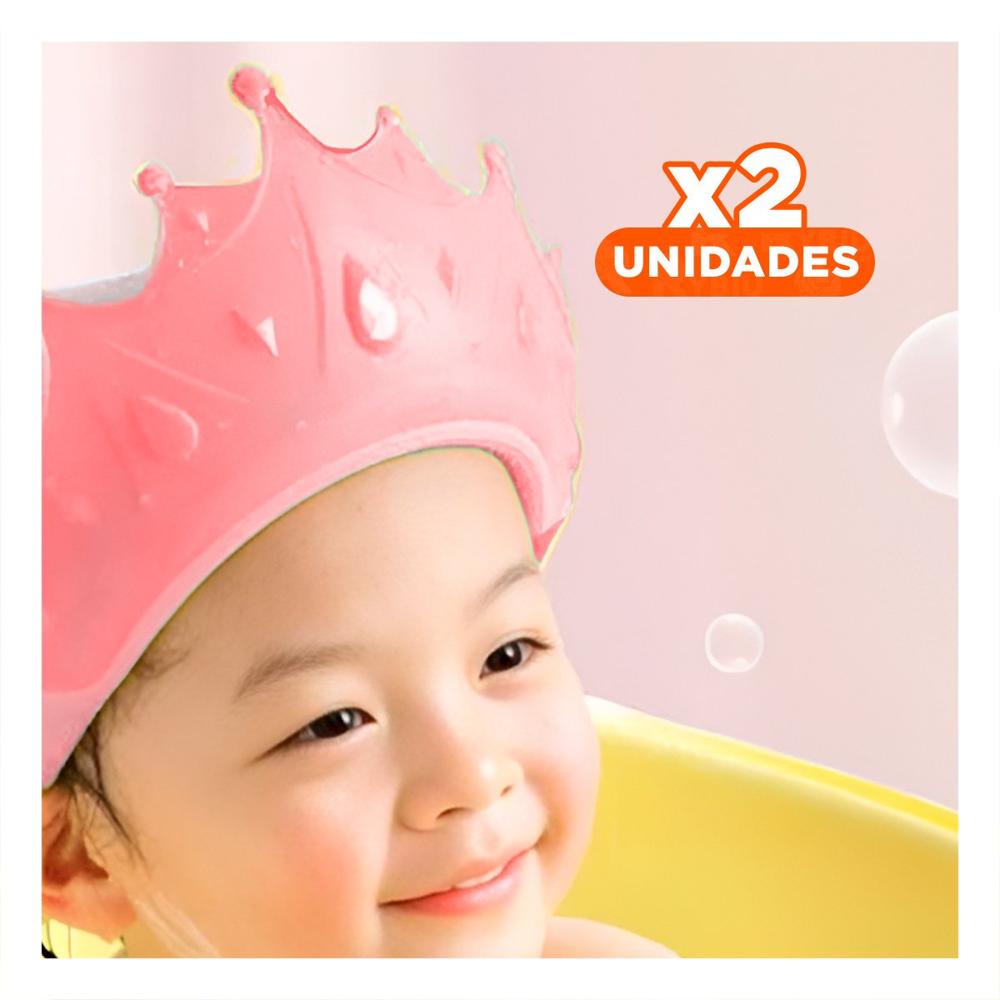 Pack2 Diadema Tipo Gorro para Ducha Infantil Ajustable en Rosado